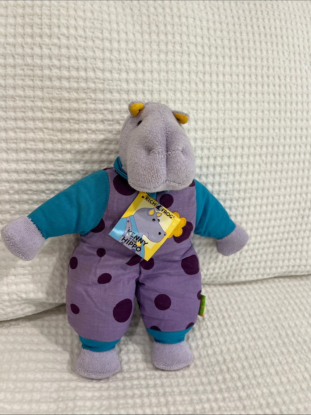 Kenny Hippo Plush - Purple & Teal Cuddly Stuffed Animal